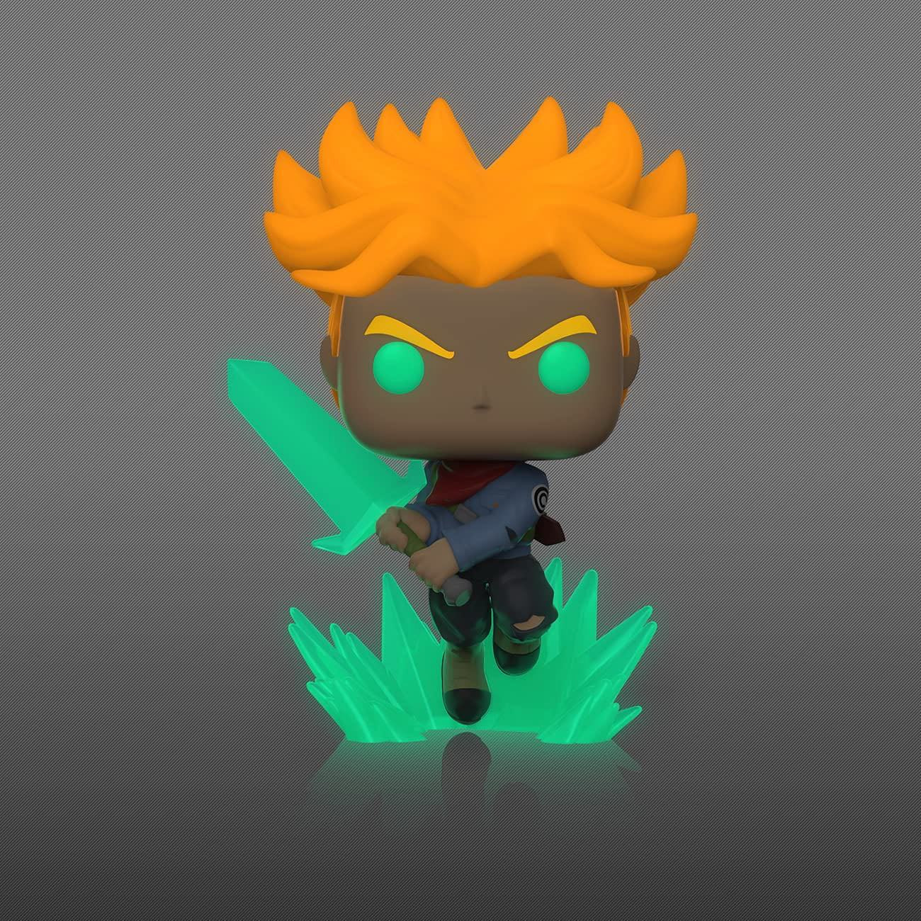 Funko Pop! Animation: Dragon Ball Super - Super Saiyan Trunks with Sword, Glow in The Dark, Amazon Exclusive