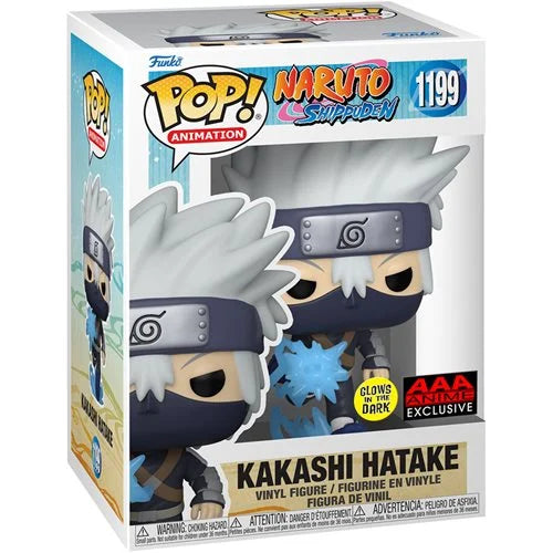 Funko Pop Animation: Naruto: Shippuden Young Kakashi Hatake with Chidori GITD AAA Anime Exclusive Set 2 Piezas