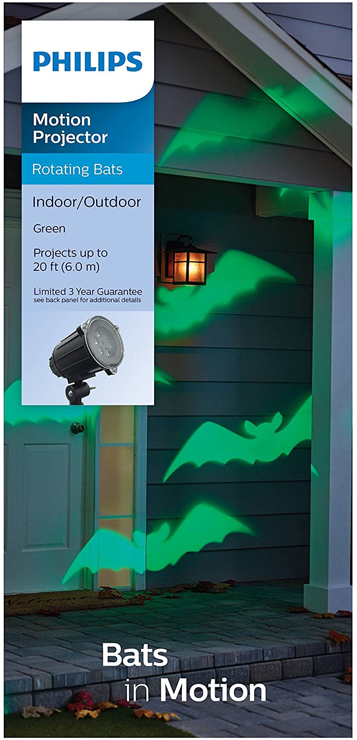 Halloween Proyector Philips Verde Murcielago LED