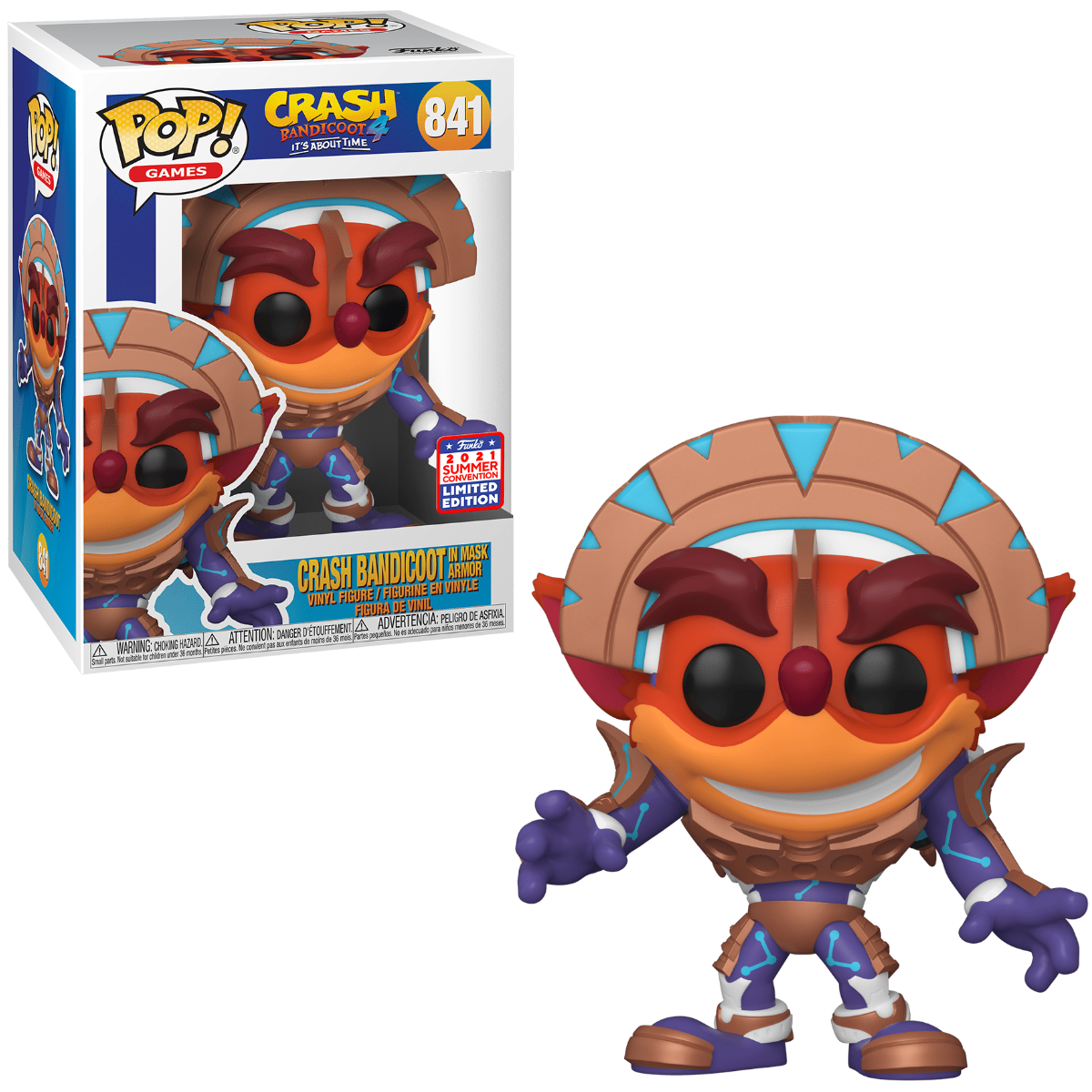 Funko Pop Games: Crash Bandicoot - Crash Bandicoot In Mask Armor Summer Convention