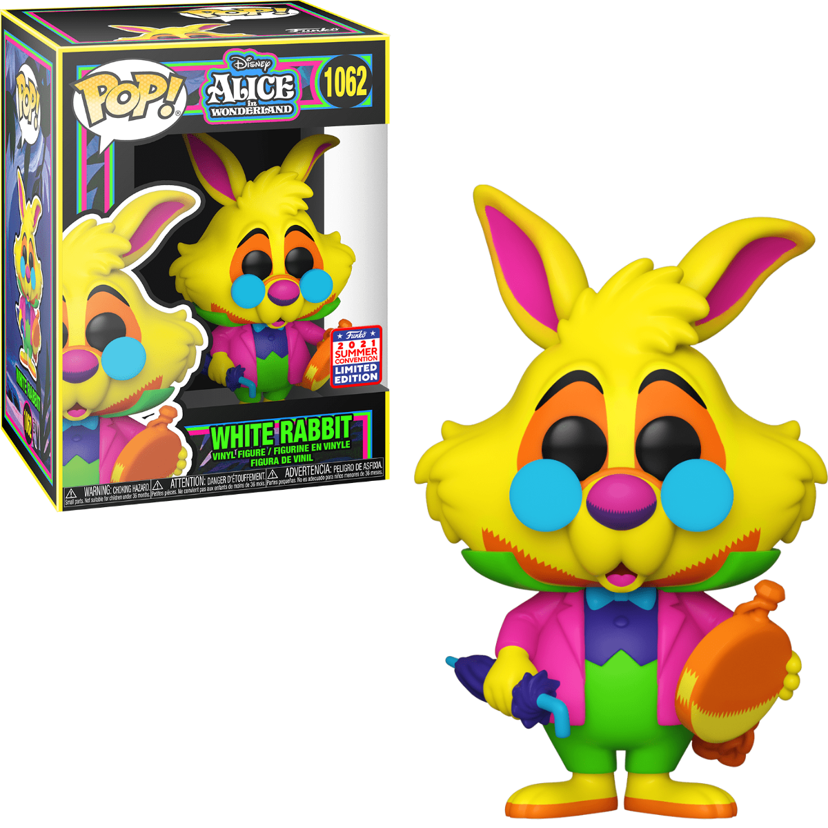 Funko Pop Disney: Alice In Wonderland 70th Anniversary - White Rabbit (Black Light) Summer Convention