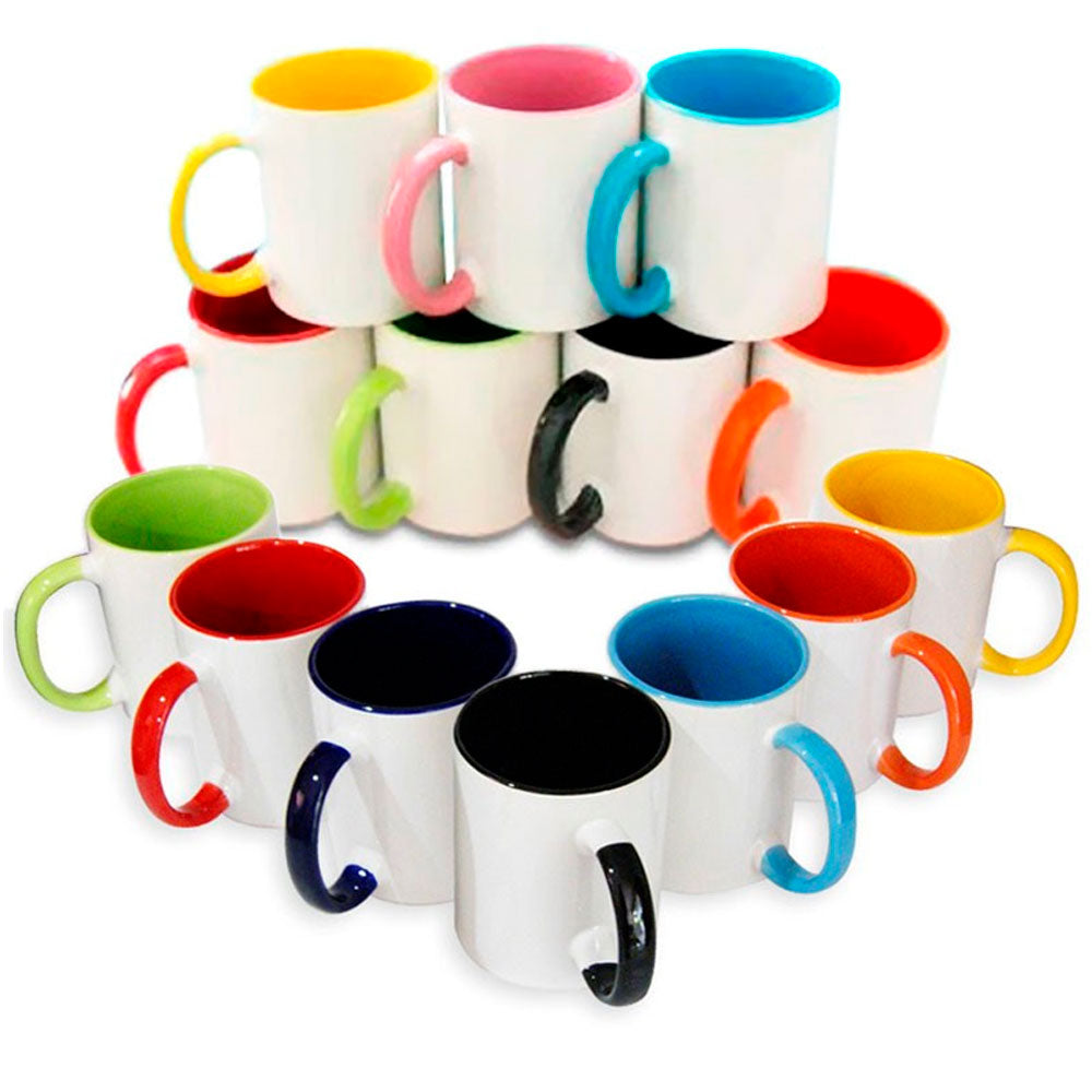Taza Blanca Fondo de Color Perzonalizada