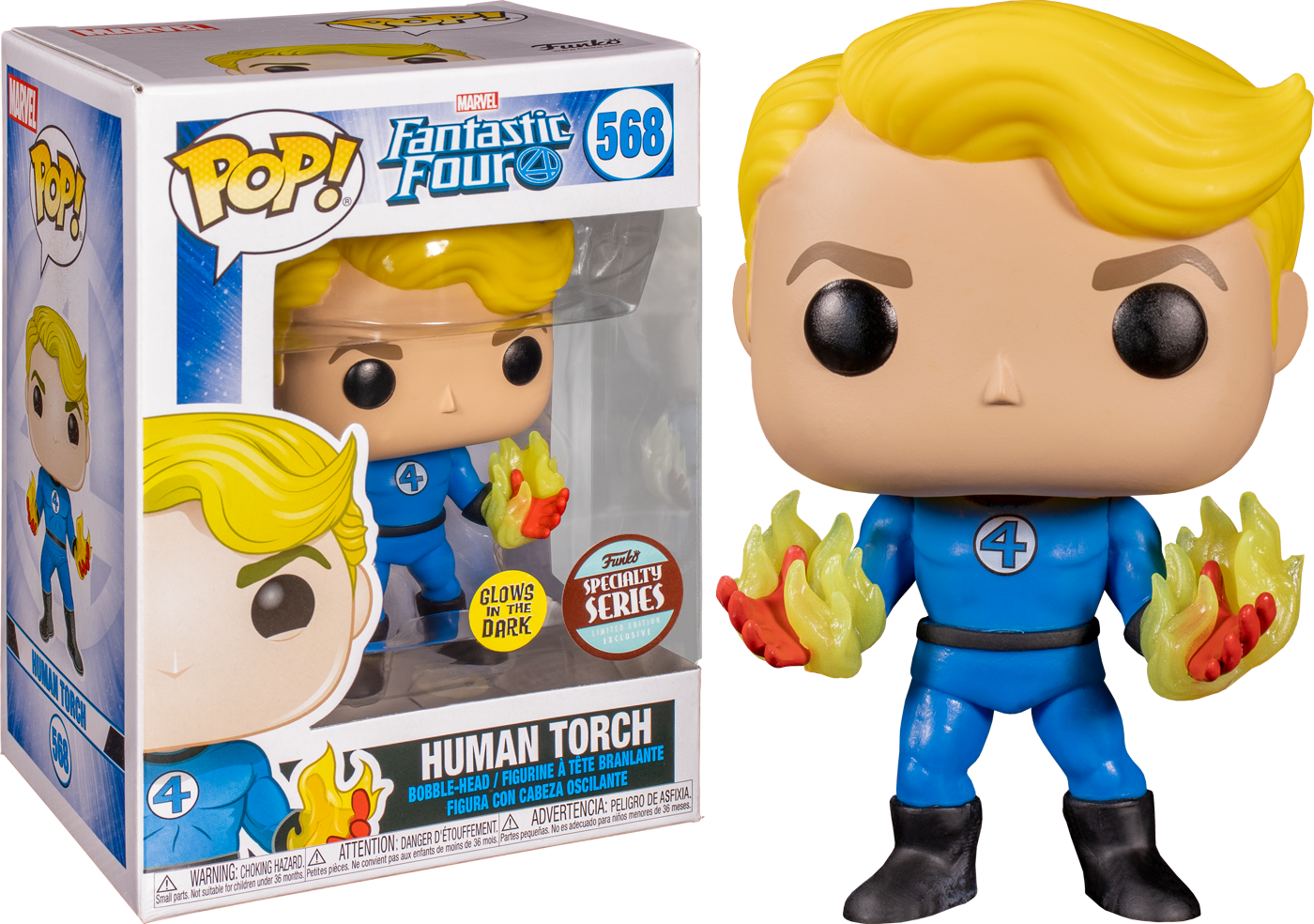 Funko Pop Marvel: Fantastic Four - Human Torch Glow In The Dark