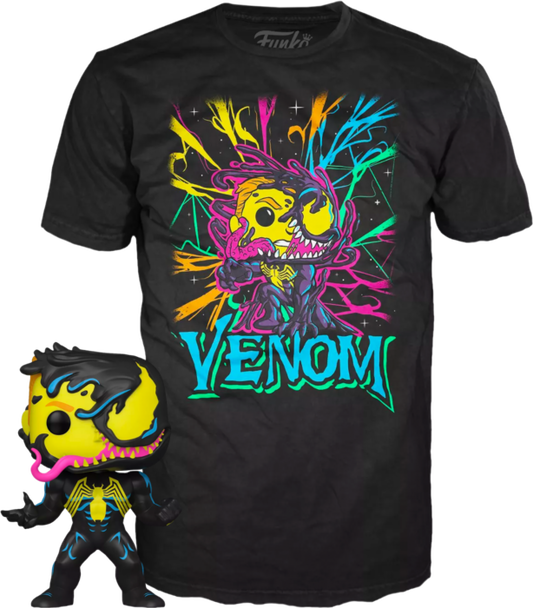 Funko Pop And Tee Marvel: Venom - Venomized Eddie Brock (Black Light) Talla S