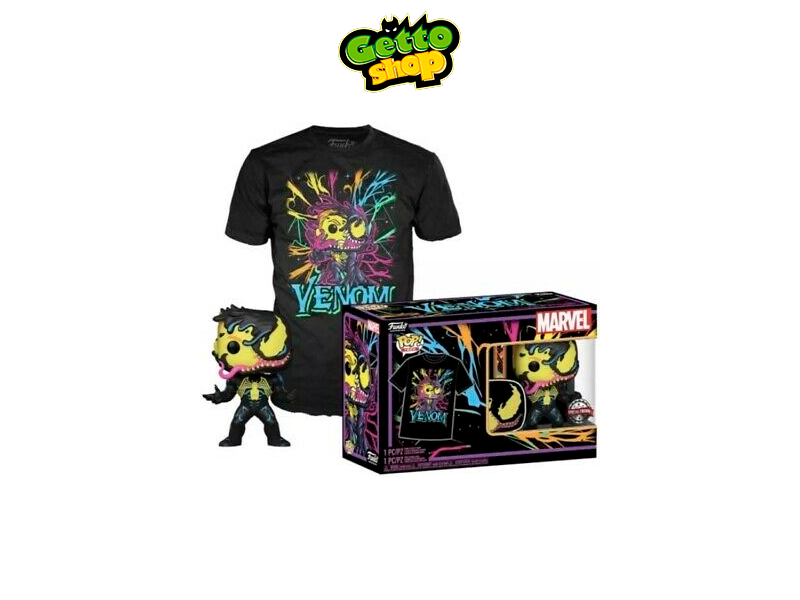 Funko Pop And Tee Marvel: Venom - Venomized Eddie Brock (Black Light) Talla S