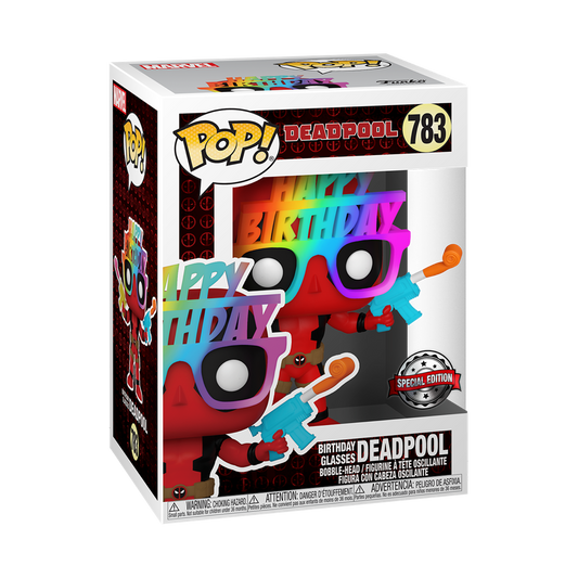 Funko Pop Marvel: Deadpool 30 Aniversario - Deadpool Lentes de Cumpleaños Exclusivo