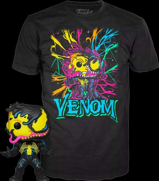 Funko Pop And Tee Marvel: Venom - Venomized Eddie Brock (Black Light) Talla XL