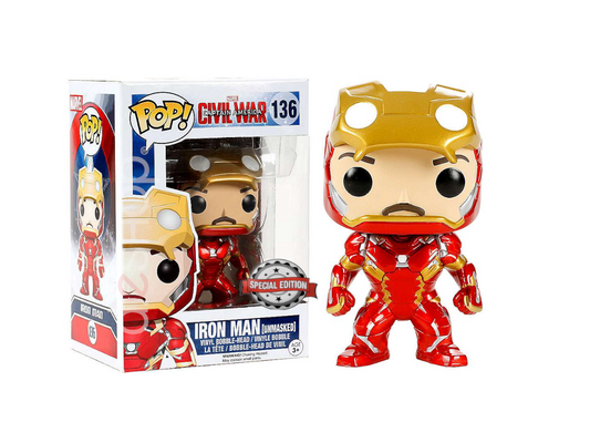 Funko Pop Marvel: Iron Man (Civil War) (Unmasked) Special Edition