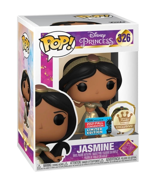 Funko Pop Disney: Ultimate Princess - Jasmine (Dancing) (Gold) with Pin