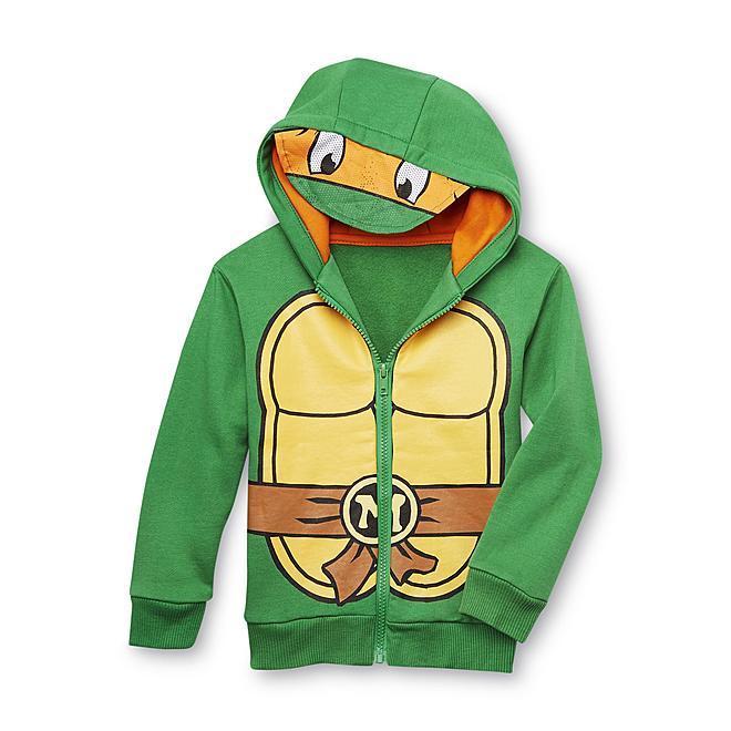 Nickelodeon TMNT Teenage Mutant Ninja Turtles Toddler 4T Hoodie Jacket - Visor - Michelangelo