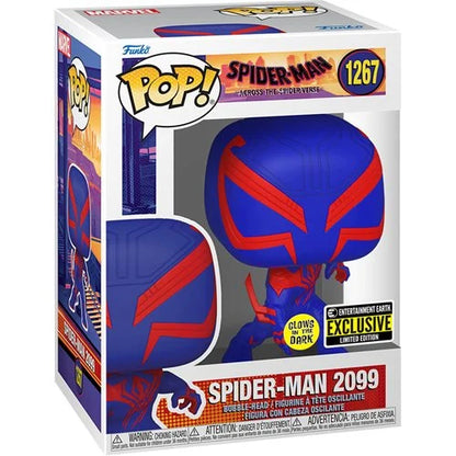 Funko Pop! Spider-Man: Across the Spider-Verse Spider-Man 2099 Glow-in-the-Dark – Entertainment Earth Exclusive
