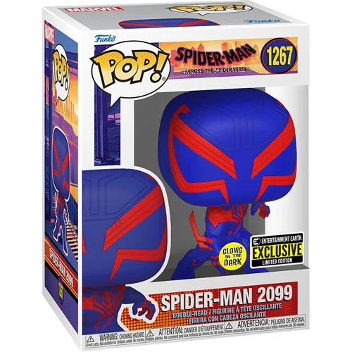 Funko Pop! Spider-Man: Across the Spider-Verse Spider-Man 2099 Glow-in-the-Dark – Entertainment Earth Exclusive